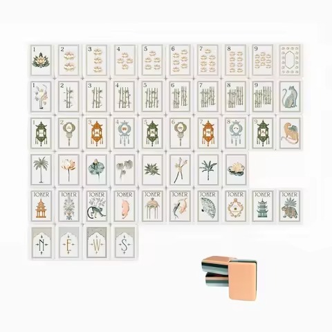 Peach pink lotus custom American Mahjong set reference